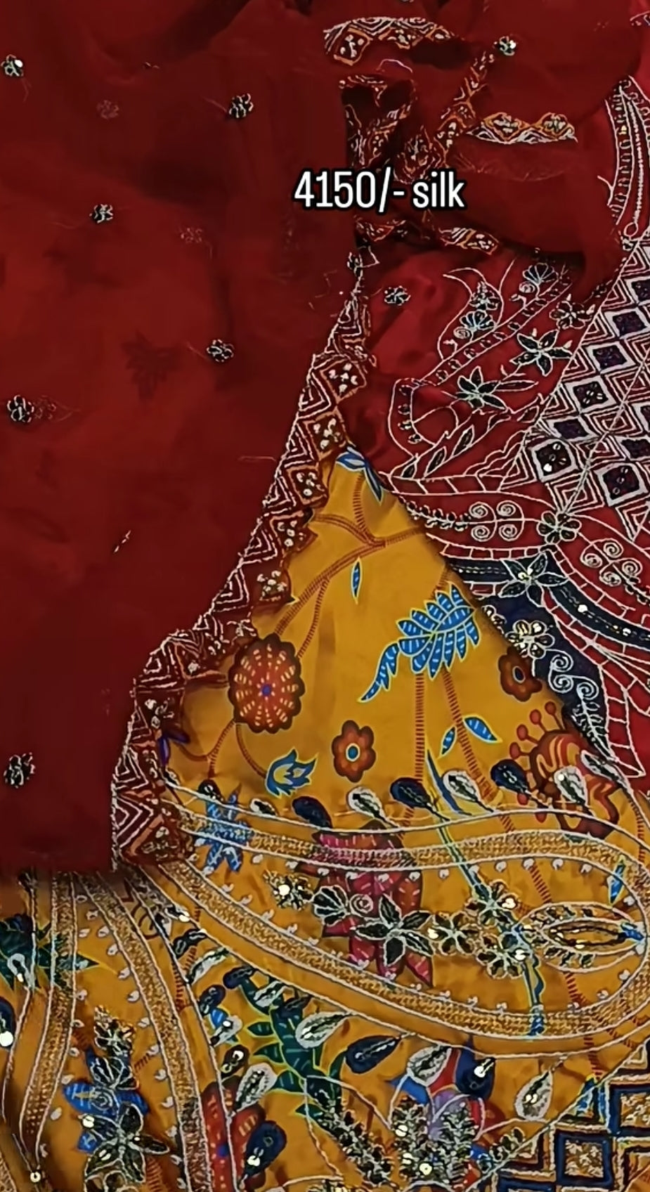 3pc shehnai mayun silk red