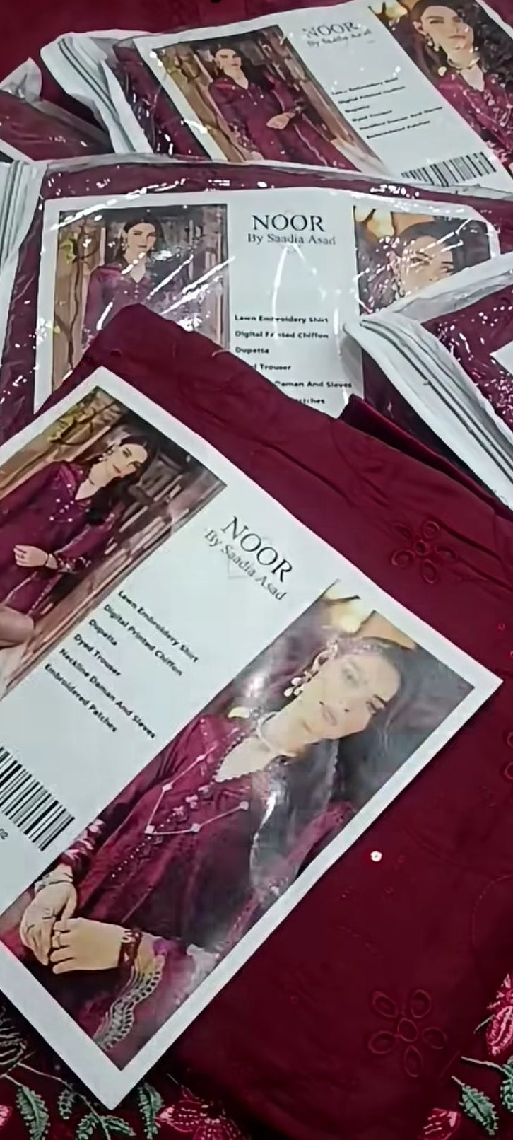 3pc Noor by sadiaaa mehroon sale