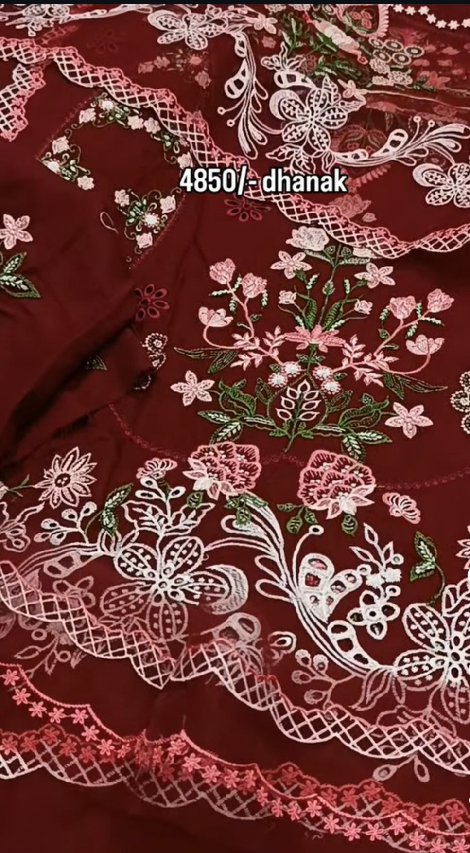 3pc mehroon Momina Iqbal dhankh
