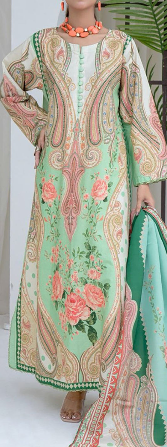 2pc Swiss lawn ethinc sky blue kaftan