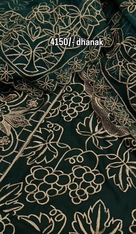 3pc Mahnur green dhankh