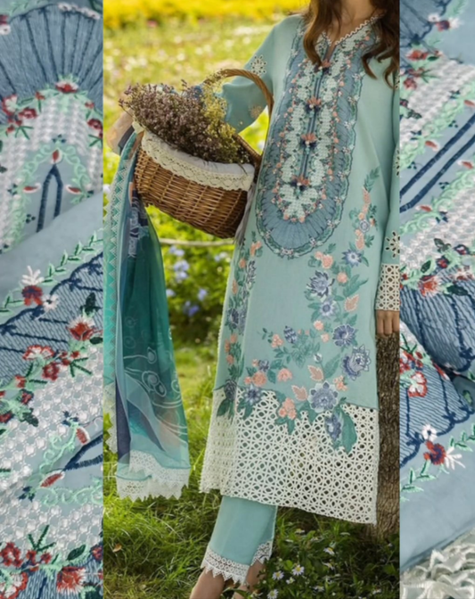 3pc musk sky blue lawn
