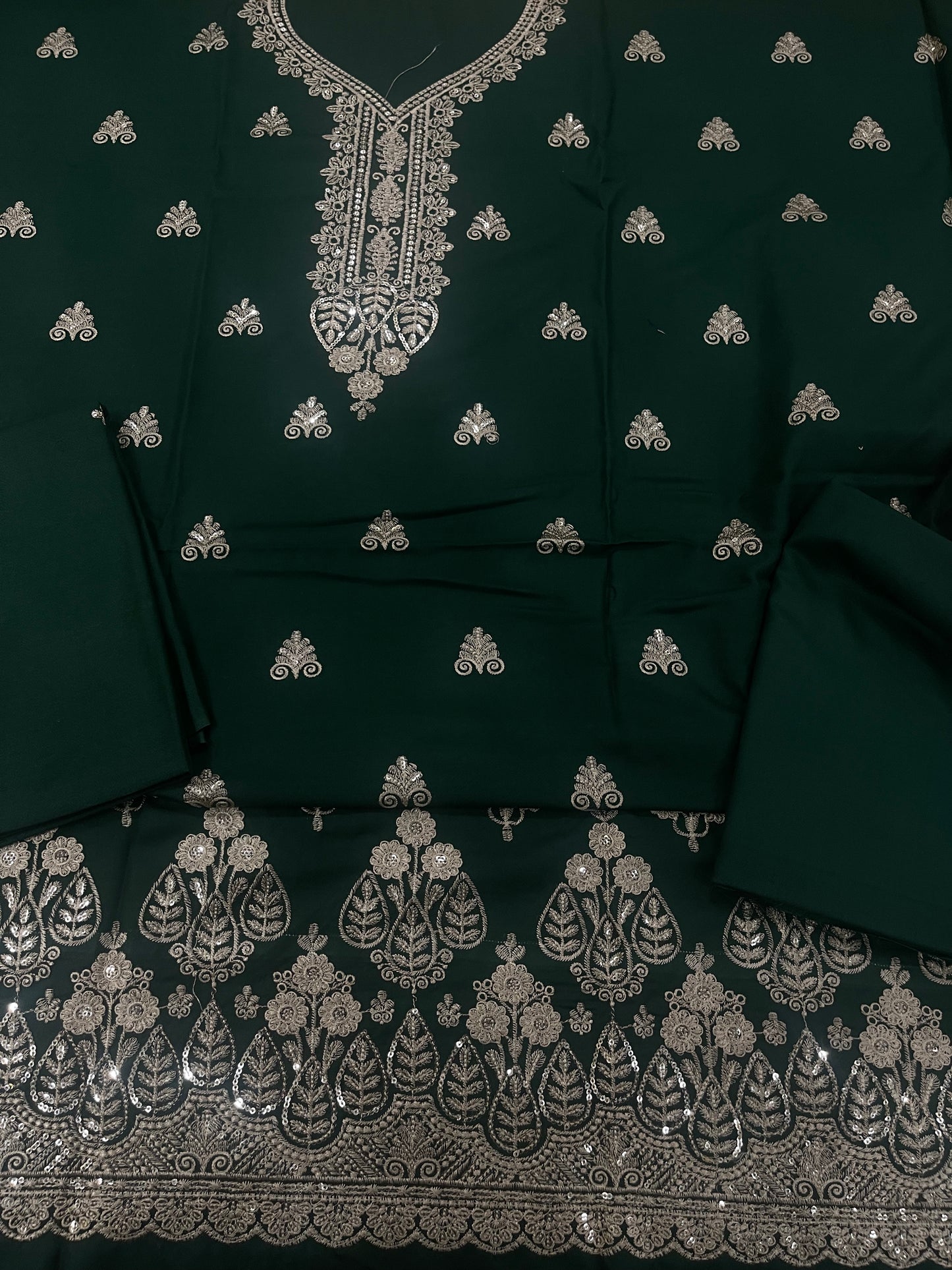 2pc mix zari work dhankh green