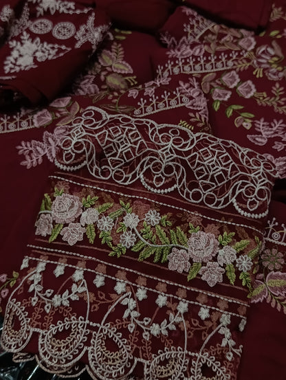 3pc Kahf inspired luxury Maroon
