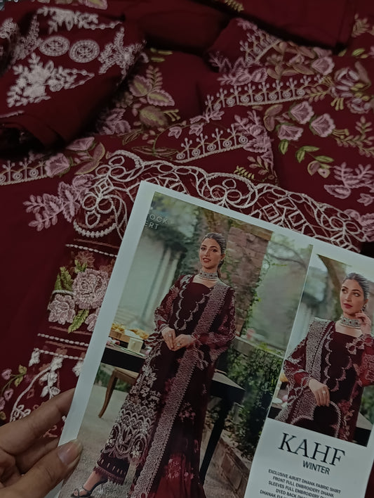 3pc Kahf inspired luxury Maroon