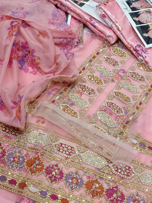 3pc silk sabyasachi pink