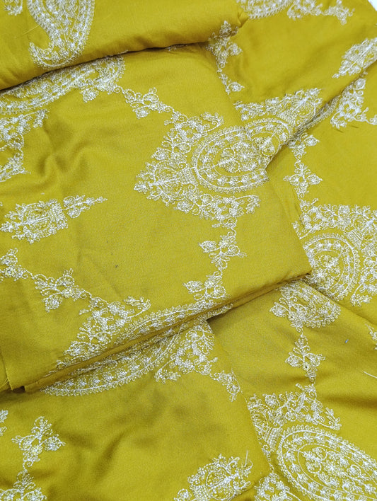 3pc Dhanak embroidery with wool shawl Dhani pan jaal