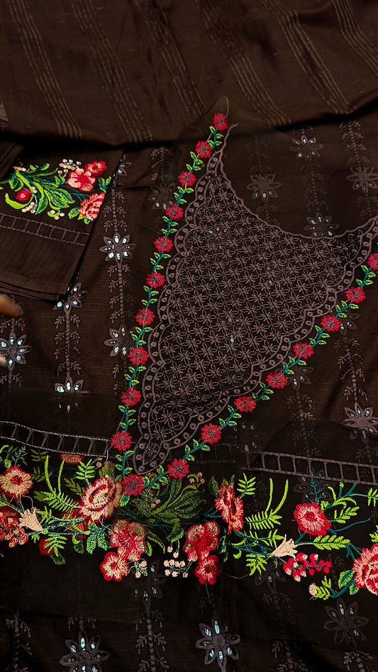 3pc Luxury Dhanak Emaan brown