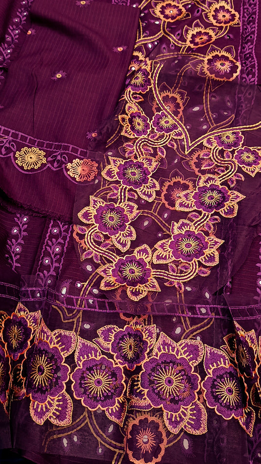3pc Luxury magenta Emaan