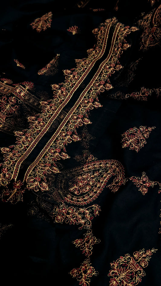 3pc Dhanak Paan jaal black