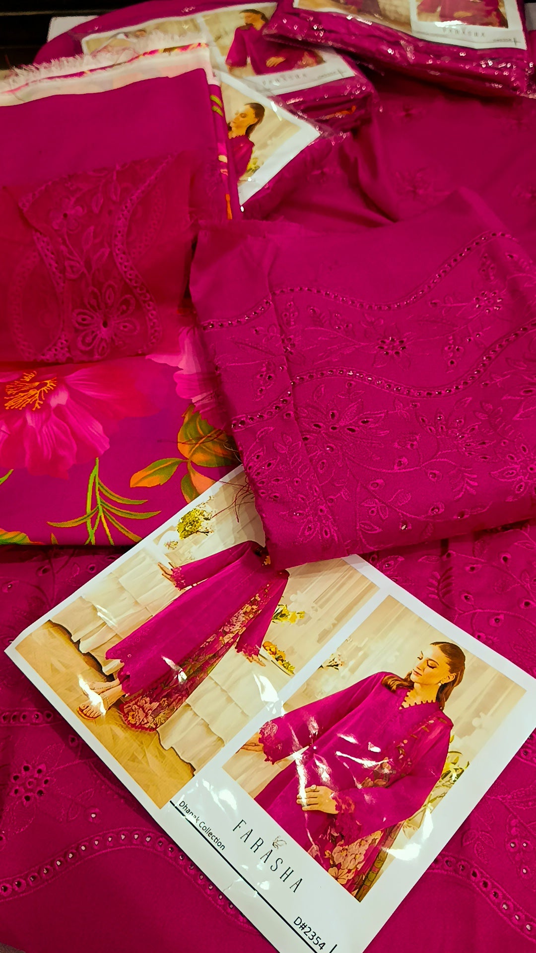3pc Dhanak shokhi pink