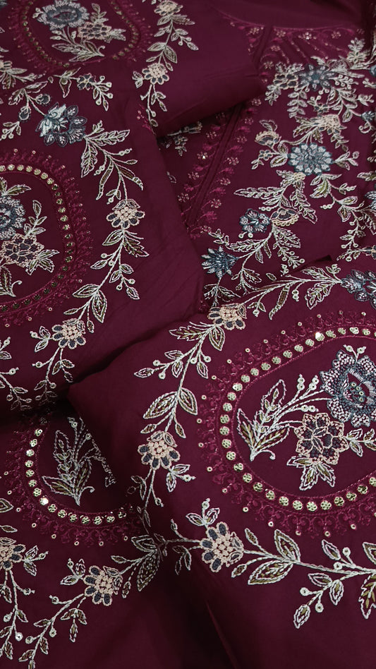 3pc Dhanak luxury pink kalam