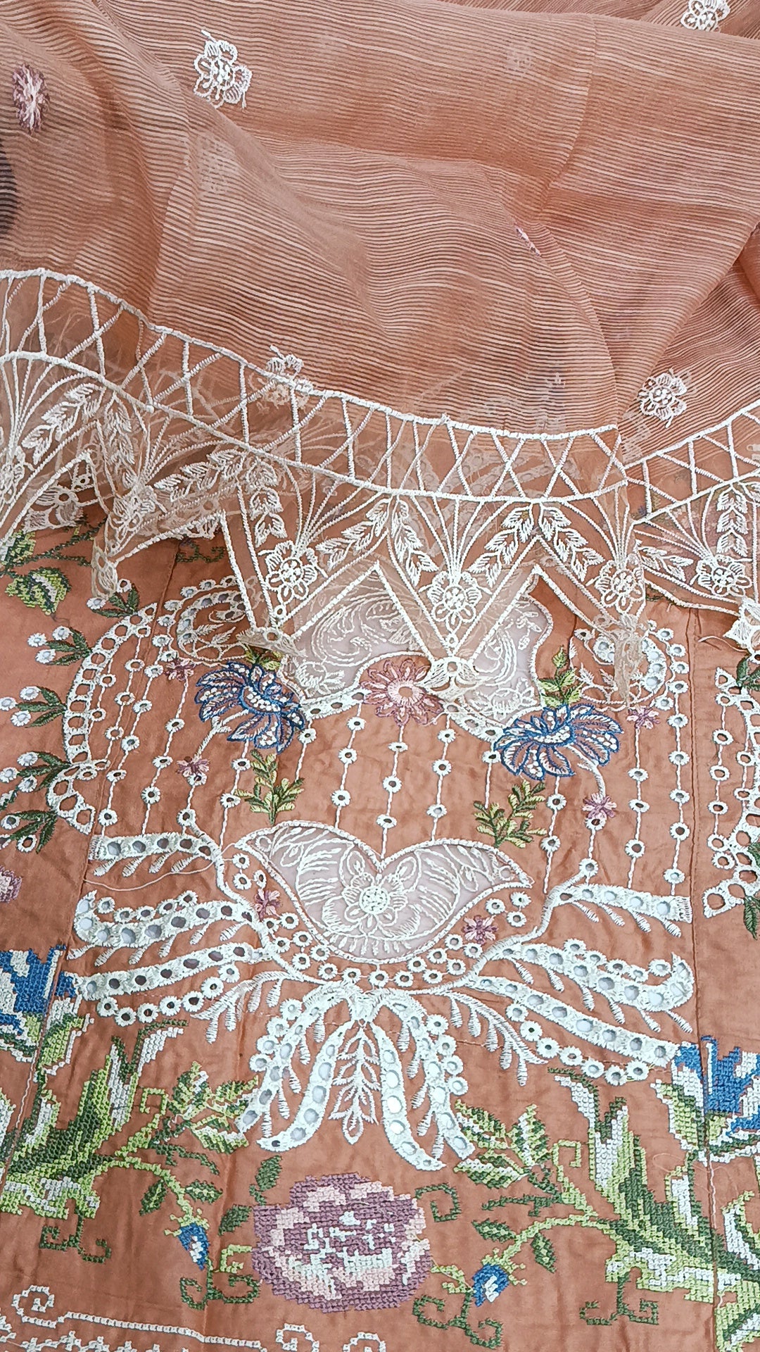 3pc lawn sobia Nazir peach