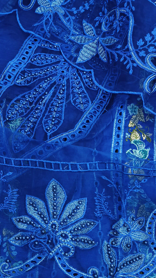 3pc royal blue MB lawn