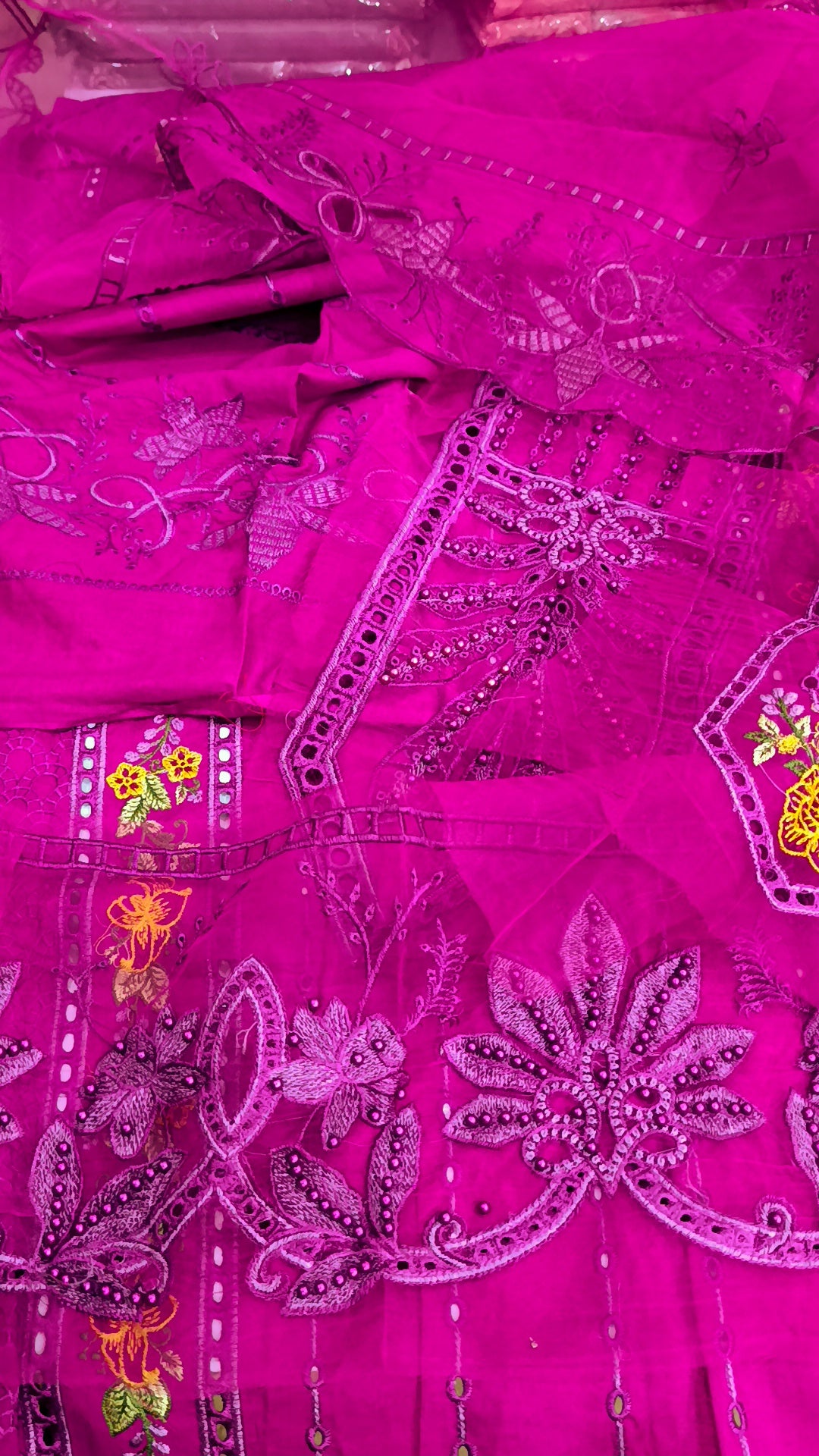 3pc lawn MB shocking pink