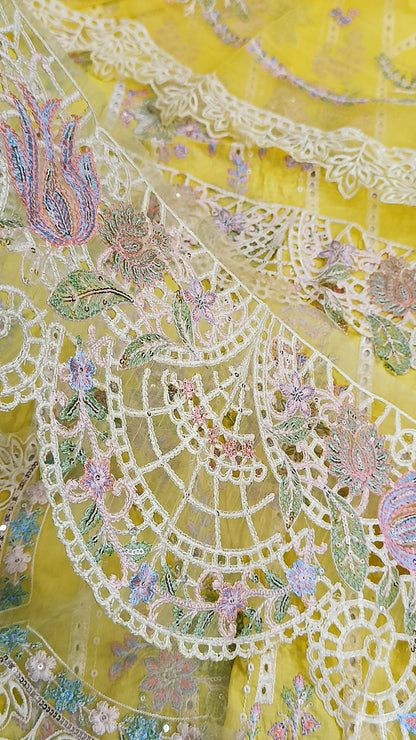 3pc Luxury Tania yellow Lawn