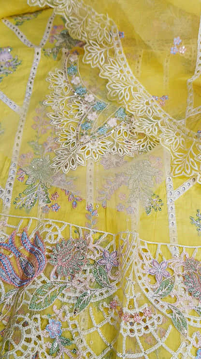 3pc Luxury Tania yellow Lawn
