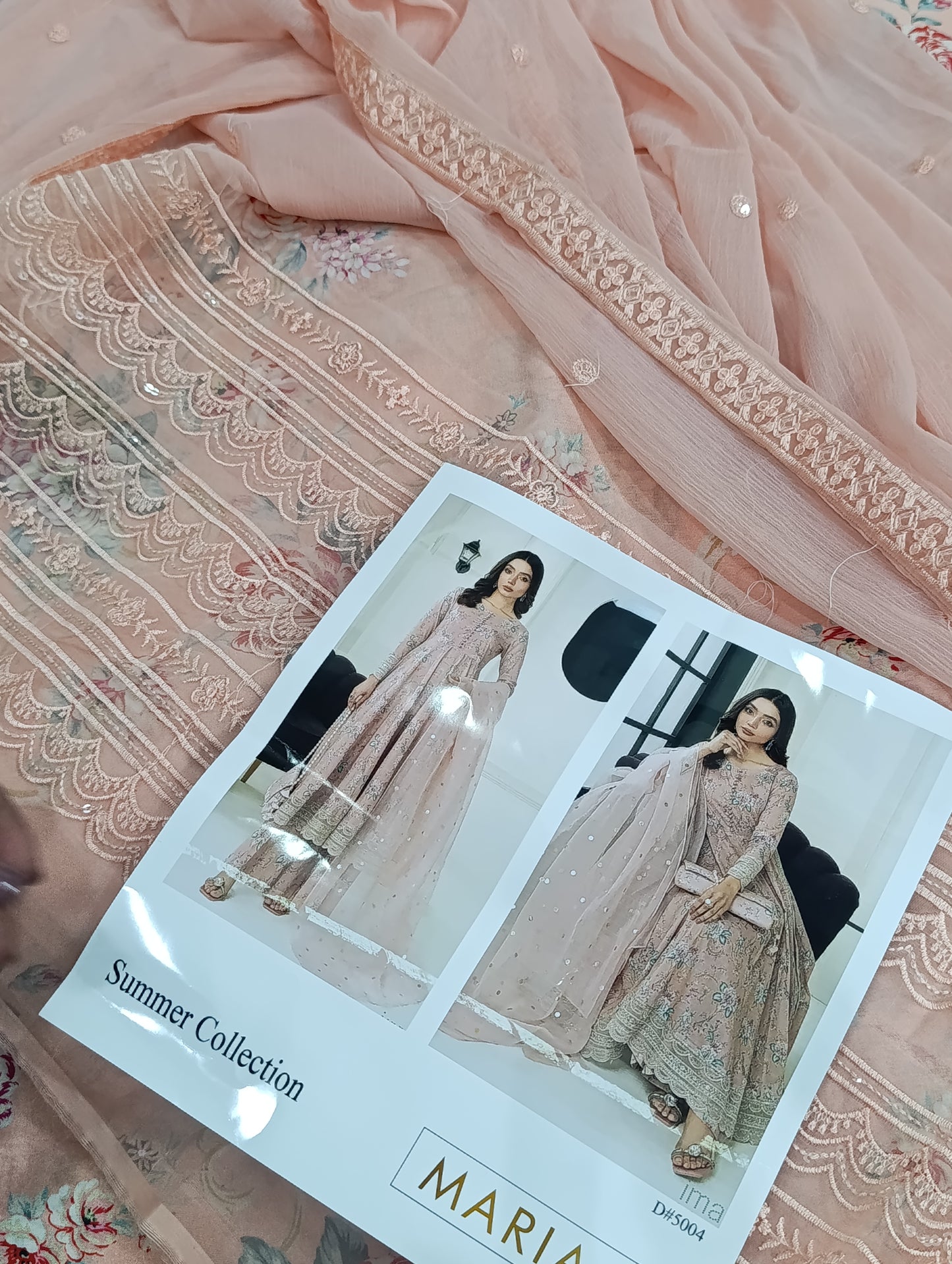 3pc musafir lawn peach