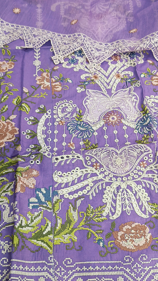 3pc lawn luxury sobia Nazir lilac
