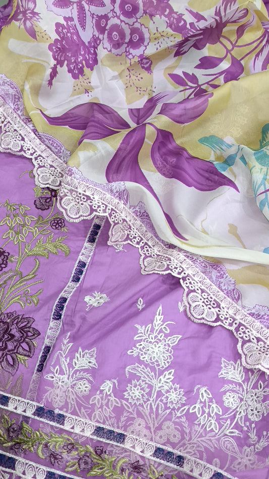 3pc gulaal lilac lawn