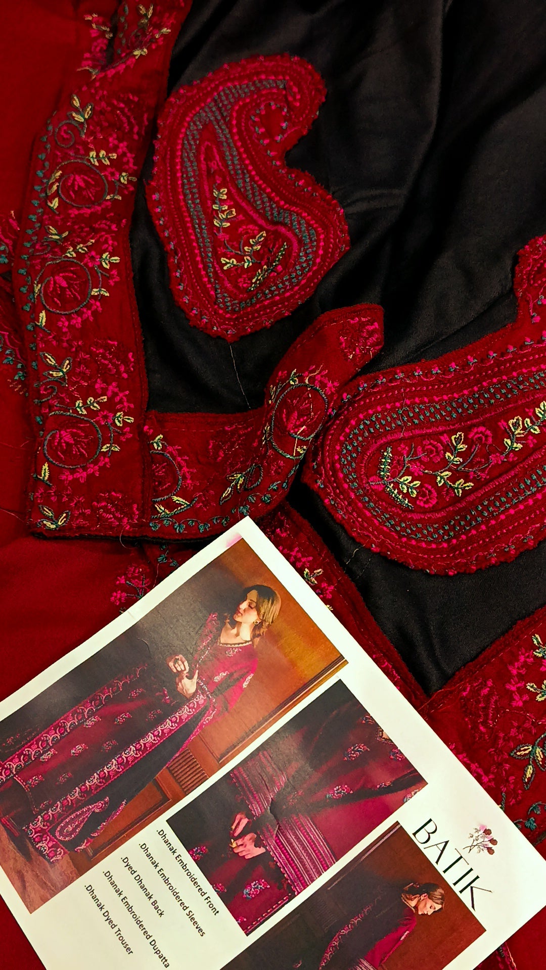 3pc Dhanak Zaib maroon