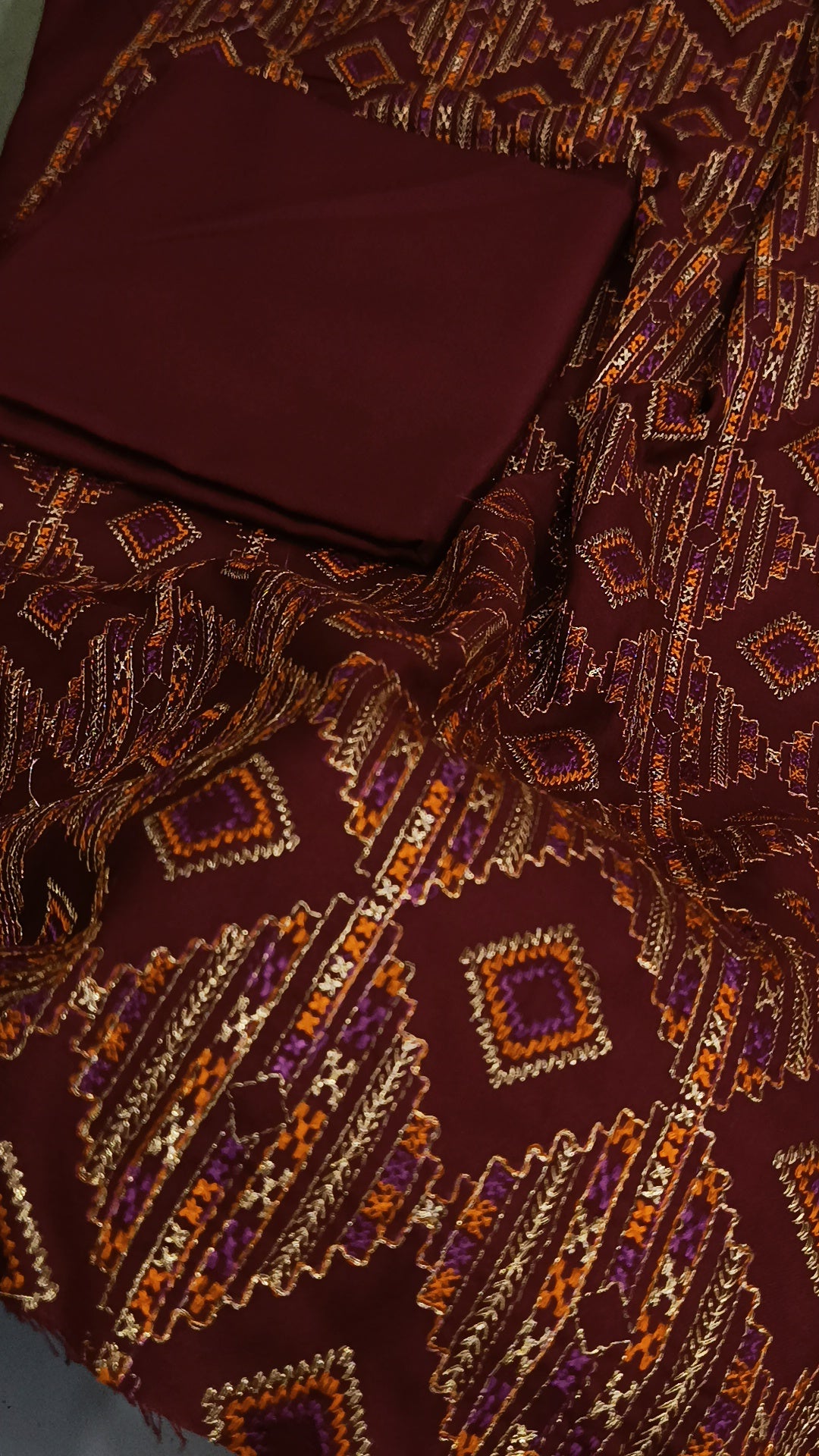 2pc winter Dhanak chimni maroon
