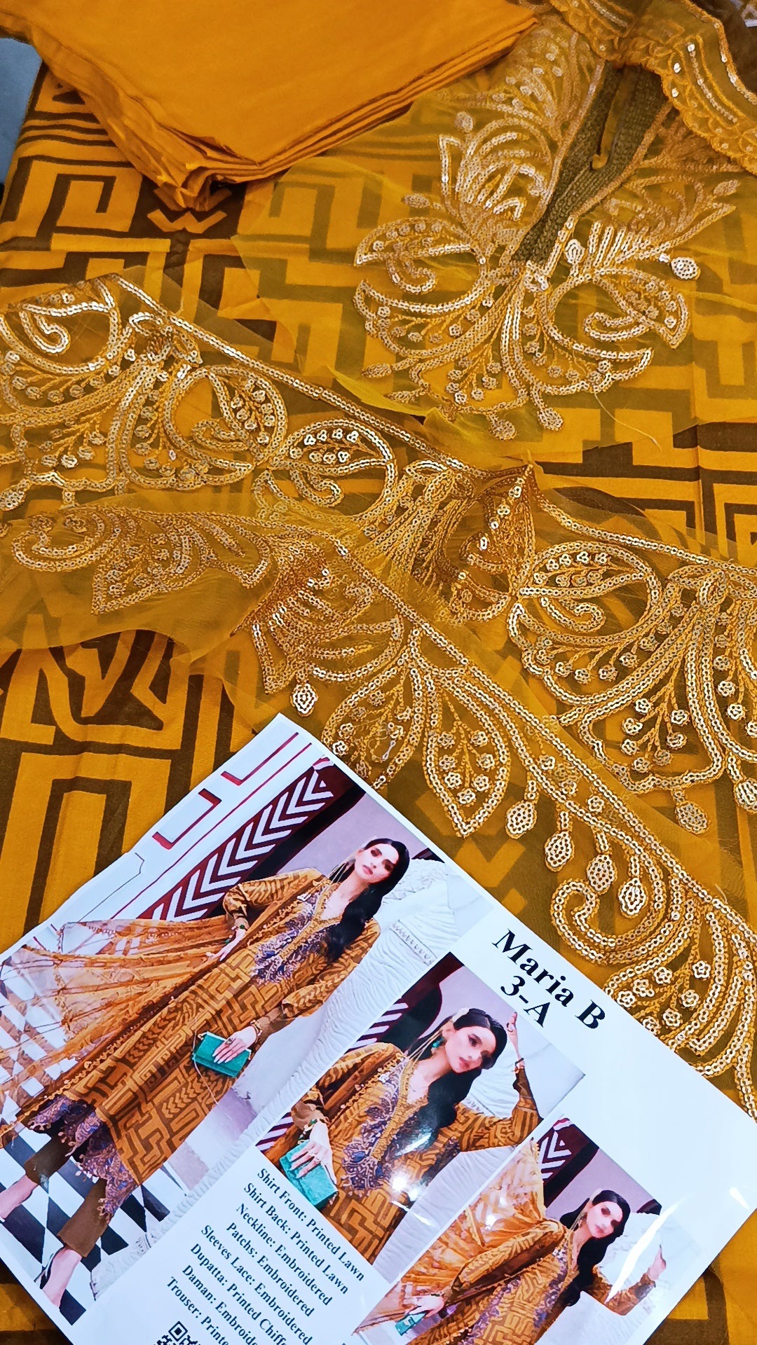 3pc turban lawn mustard