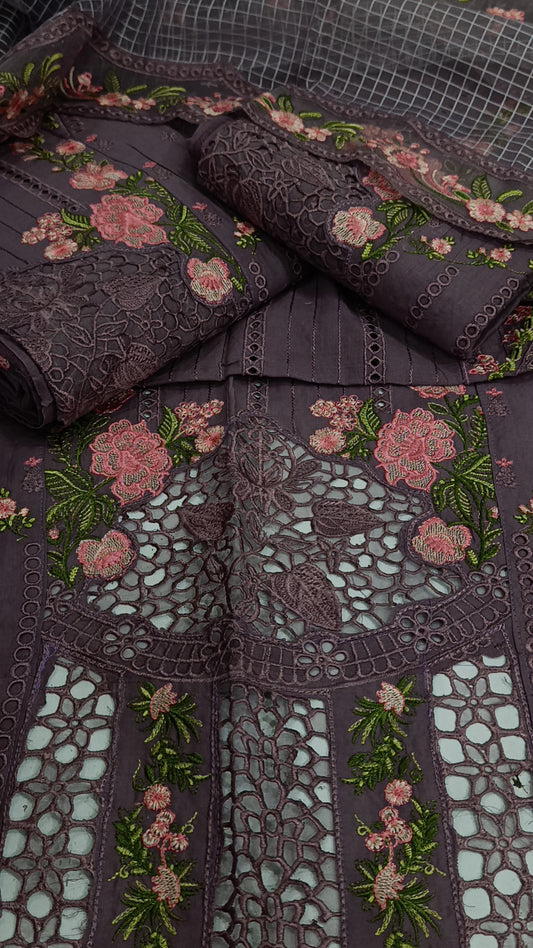 3pc Qalamkar onion lawn