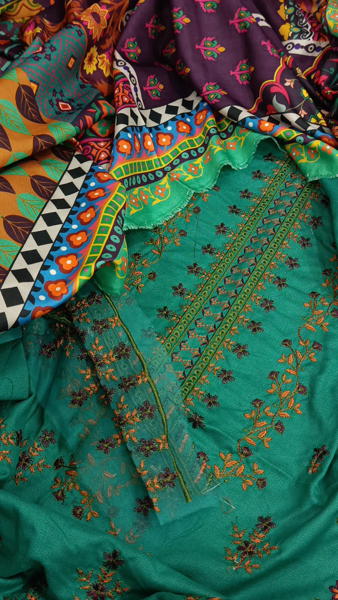 3pc Dhanak winter Hussain rehar sea green