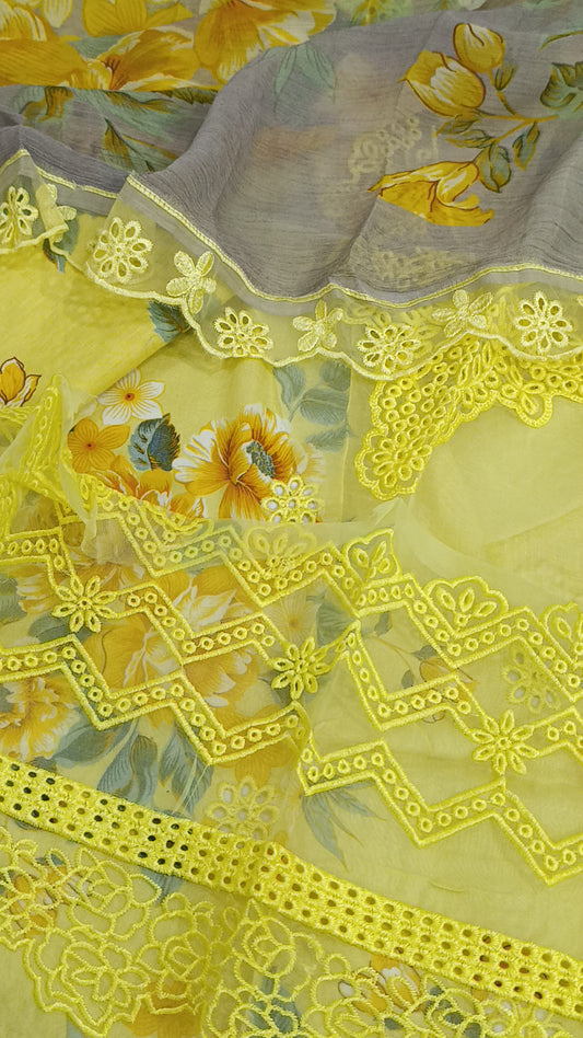 3pc iznik yellow lawn