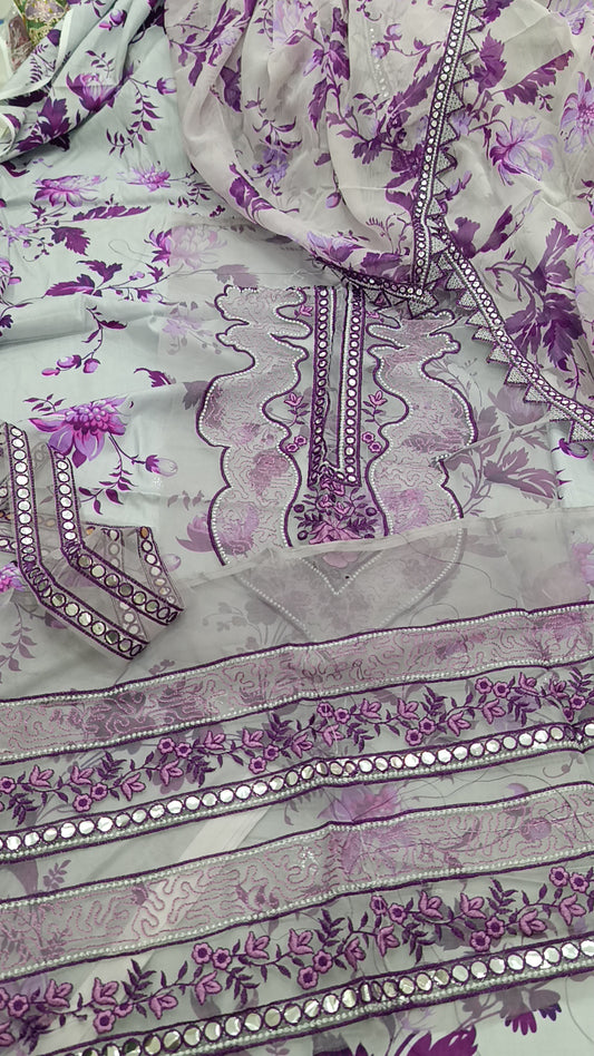 Aneelas lilac lawn 3pc