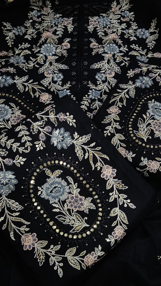 3pc Kalam black lawn