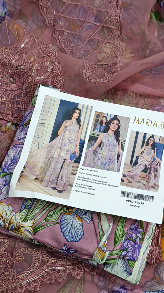 3pc Qeemat pink lawn