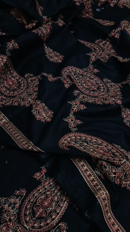 3pc Paan jaal black lawn