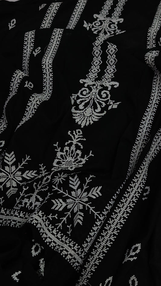 2pc black Mughal lawn