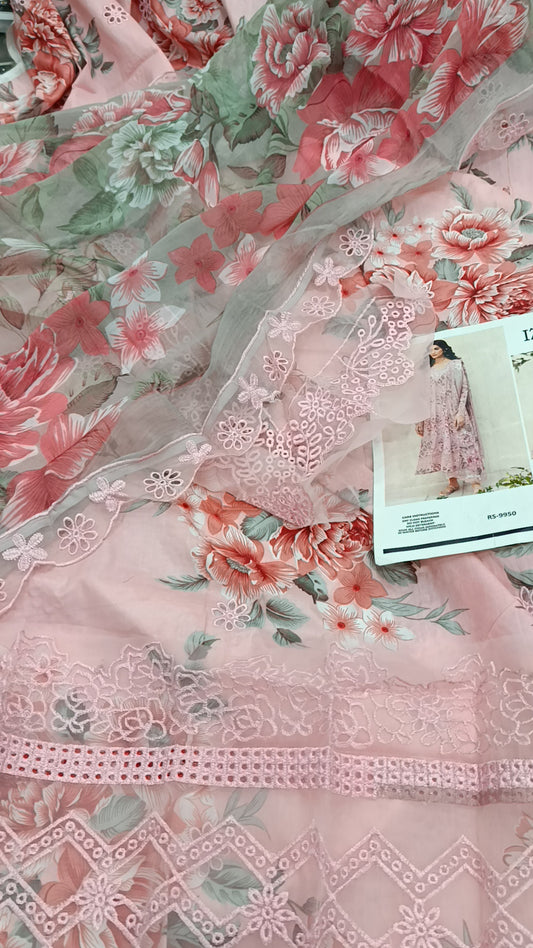 3pc iznik pink lawn