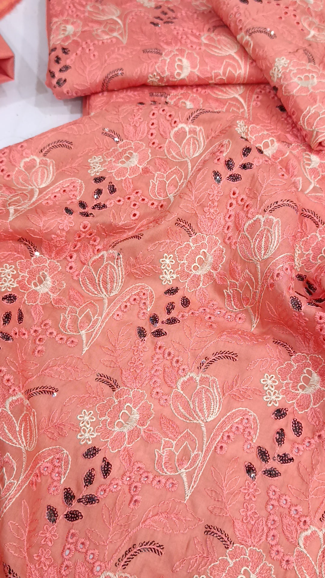 2pc Ghulam peach lawn