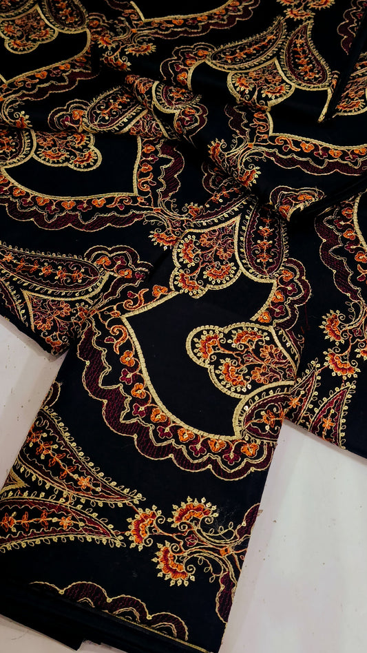2pc Jhumar black cotton lawn