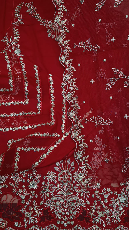 3pc Noor lawn red