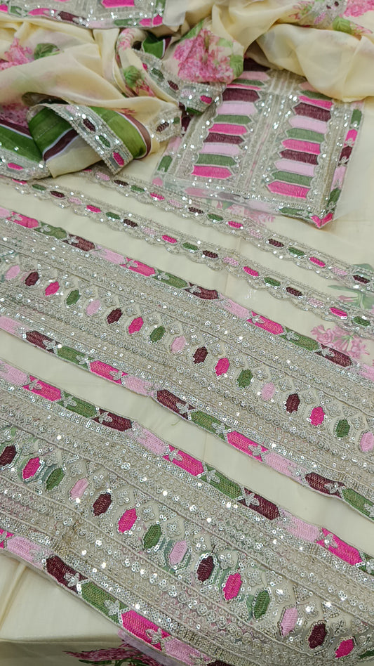 3pc Sabyasachi lawn white