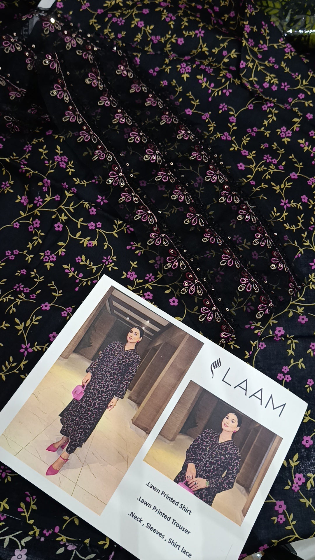 2pc iznik black 2pc lawn