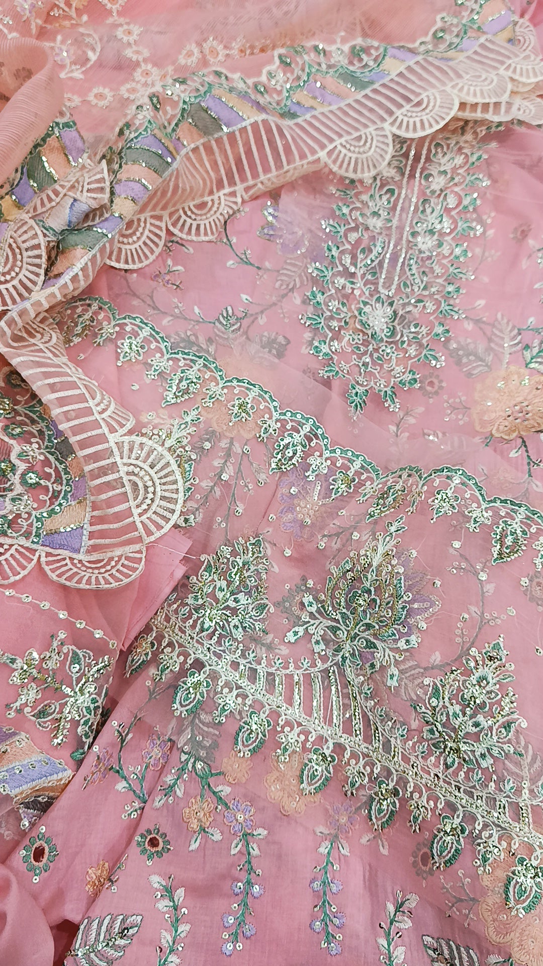 3pc Qais lawn pink