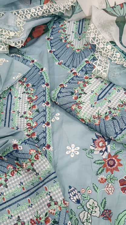 3pc musk sky blue lawn