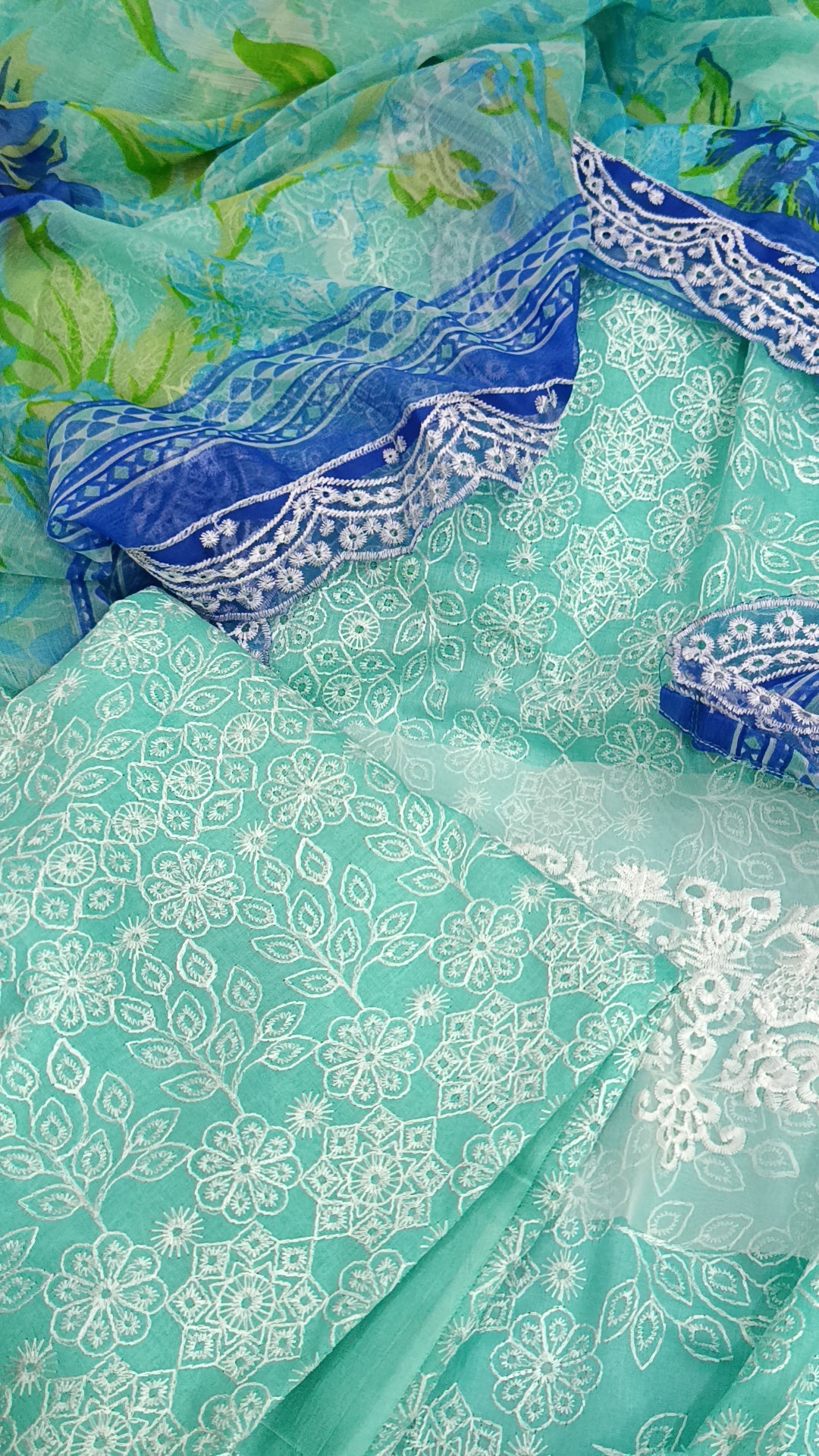 3pc sana safinaz blue lawn