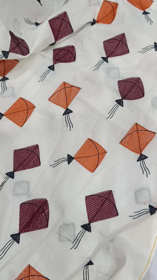 2pc kite white cotton lawn