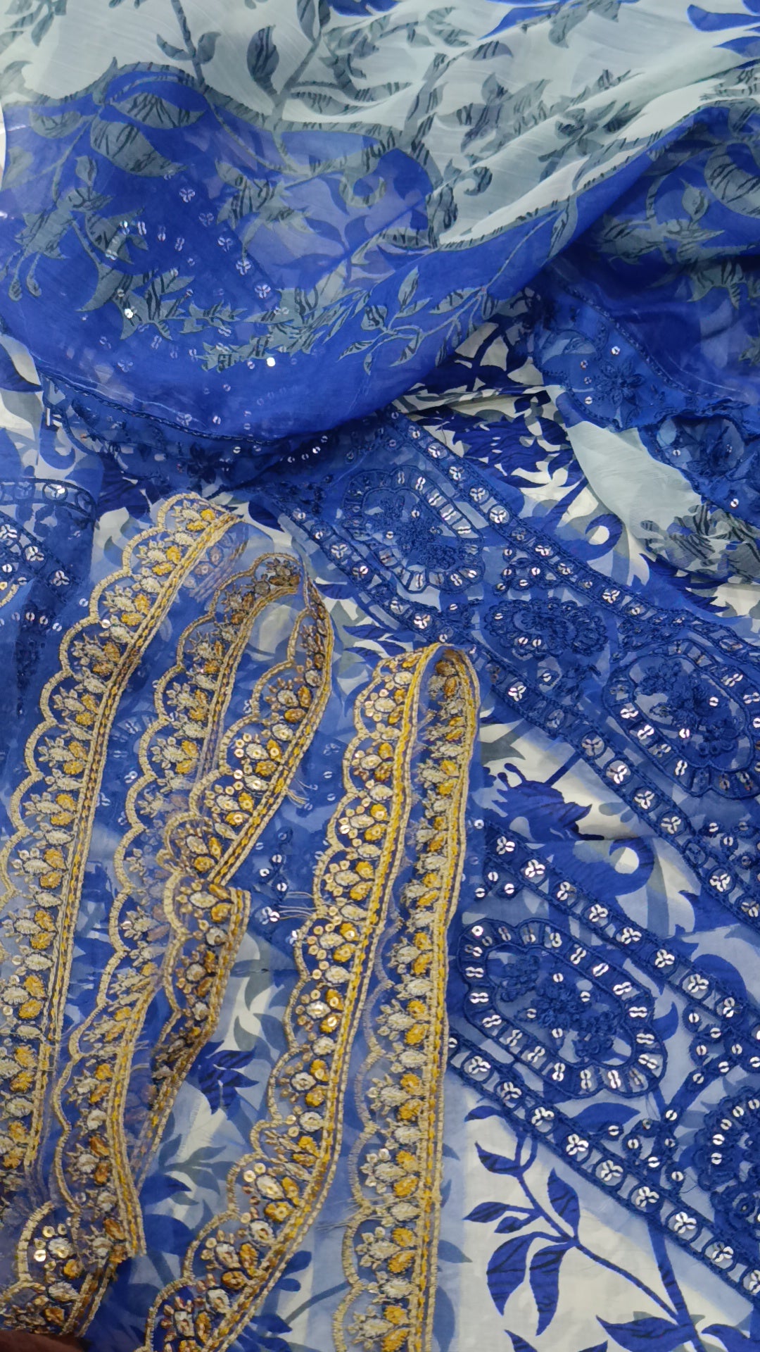 3pc print rabeeca blue lawn