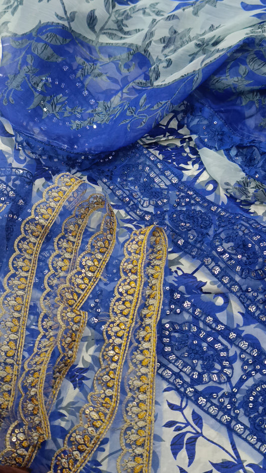 3pc print rabeeca blue lawn