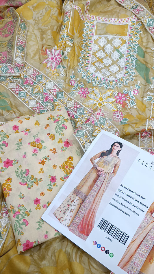 3pc Rangeen lawn