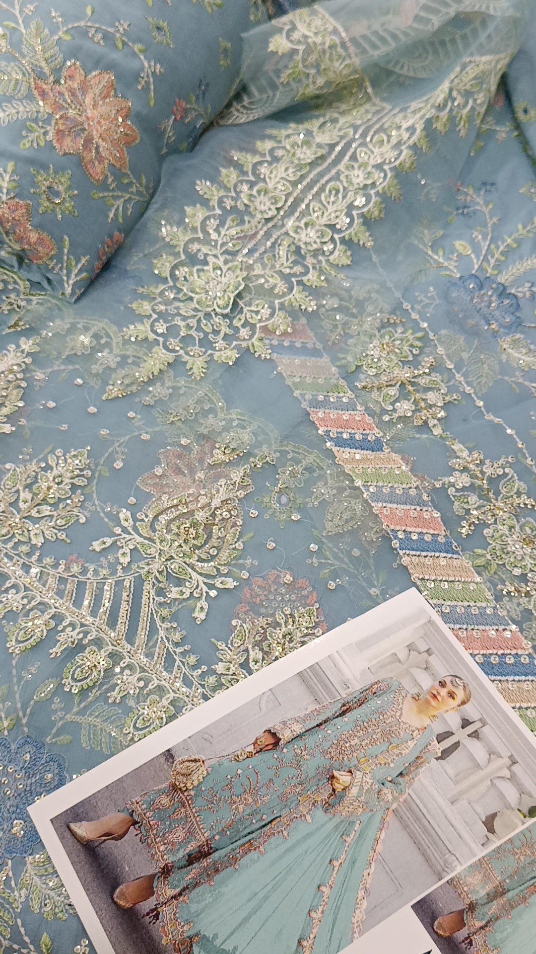 3pc  khais lawn ice blue