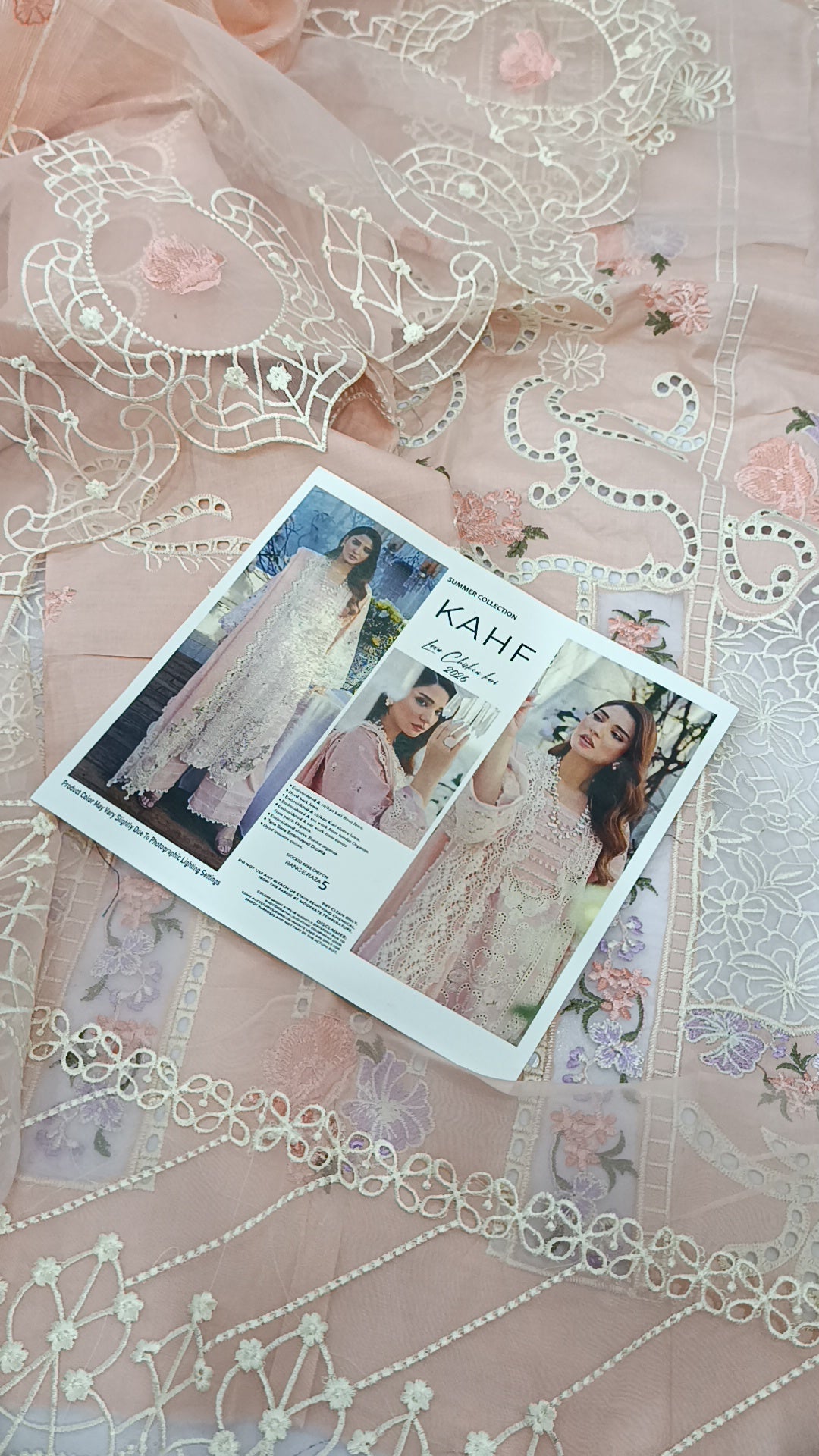 3pc Ramsha Khan light pink  lawn